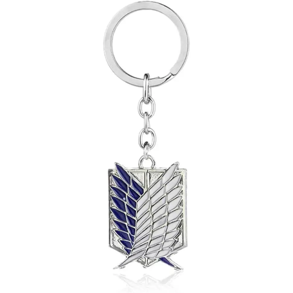 Anime Survey Corps Wings Emblem Metallic Keychain - Rust-Resistant Metal Alloy, Easy Carrying Lightweight, Collector's Edition School Bag Decor, Keychain Collectibles for Fans, Survey Corps Logo, Lightweight Size
