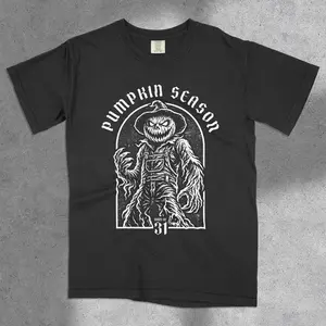 Pumpkin Season Shirt Scarecrow Graphic Tee Fall Outfit Halloween Outfit Pumpkin Patch Shirt