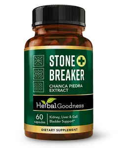 Herbal Goodness Stone Breaker Plus | Chanca Piedra Extract Capsules - 60/600mg Vegan Organic Supplement for Kidney Liver & Gall Bladder Support