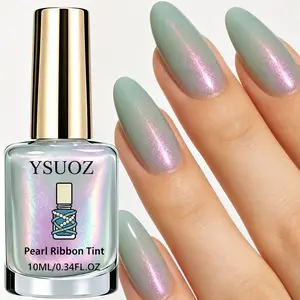 Mint Green Aurora Nail Polish: Easy to apply, dries quickly without a lamp, enhances nail shine, strengthens nails, and features a long-lasting formula—perfect for brittle or fragile nails. A must-have nail polish for spring and summer.