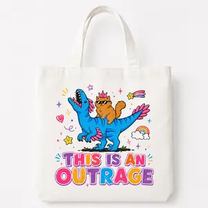 Funny Fantasy Cat Cotton Tote Bag, Bookish Cat Lover Tote, Donut Lover Canvas Bag, Cute Geeky Reader Gift, Chaotic Orange Cat Tote, Reusable Aesthetic Book Club Bag