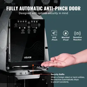 fathersdaygift VEVOR Fully Automatic Cup Sealing Machine, 500-650 Cups/H, Cup Sealer Machine for 190 mm Tall 90/95 mm Cup, Electric Tea Sealer with Digital Control LCD Panel for Bubble Milk Tea Coffee, Black