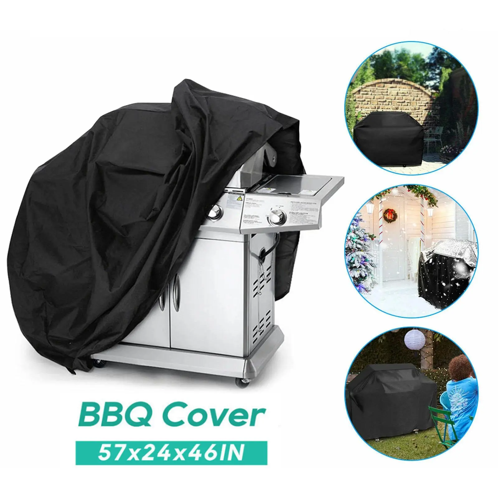 57-Inch Waterproof Outdoor BBQ Grill Cover for Charmglow - Durable Cover, Heavy-Duty Rip-Resistant, All-Weather Anti-UV Protection, Splash Skirt, Convenient Storage Bag (for BBQ Enthusiasts), Waterproof Outdoor Cover