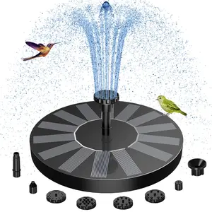 Solar Bird Bath Fountain with 6 Nozzles, Solar Powered Floating Water Fountain Pump for Bird Bath, Pond, Pool, Garden, Fish Tank and Outdoor
