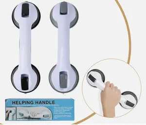 12" Shower Suction Grab Bars for Bathtubs & Showers Bathroom Safety Grip Handle(Black and White)-1 count