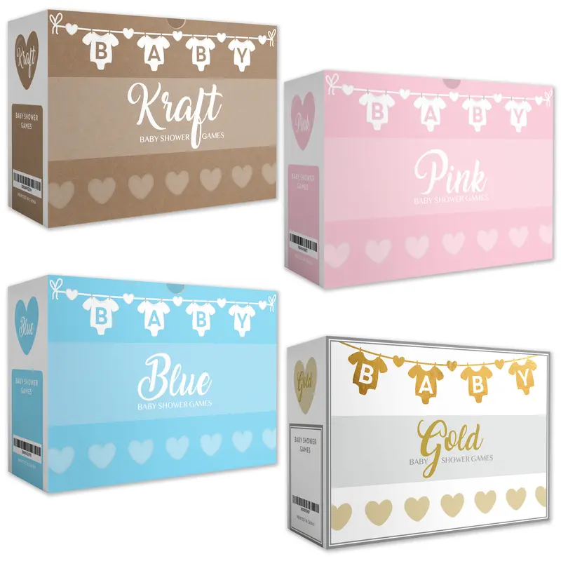 Humor-Filled Engaging Gender-Neutral Baby Shower Activity Cards Set - 250 Pcs, 5 Colorful Sets (Kraft, Gold, Blue, Pink) for Funny Baby Shower Games, Match Decor, Boys Party Adult Gift (Toys & Hobbies, Games & Puzzles, Board Games)