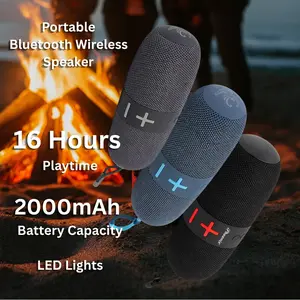 IP-800 Portable Bluetooth Speaker with Super Bass Waterproof Wireless Loud Stereo Sound Built-In Strap Rechargeable for Outdoor Travel Camping Home Audio Smartphone