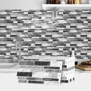 Flat Decorative Stickers, Colorful Brick Wall Decals, Realistic Stone Style, Perfect for Kitchen Living Room Renovation, Self-Adhesive No Residue
