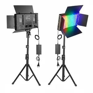 2026 RGB Photo Video Light 50W LED Studio Lamp with Remote Control & Tripod Stand for YouTube TikTok Teach 3200K-5600K RGB Interactive Lighting