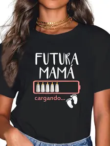100% Cotton Futura Mama Cargando Spanish Pregnancy Announcement Mom T-Shirt