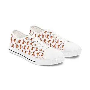 Low Top Sneakers — Cute Highland Cow Print Women's Canvas Shoes