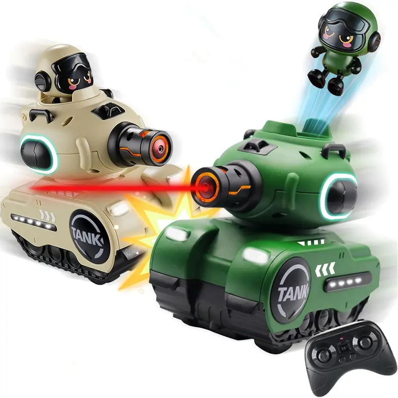 Remote Control Battle Tanks RC Battle Tanks with Infrared System & HP Station Hobby RC Cars Military Army Toys for Kids 6-12 Years Old Christmas Birthday Gifts 2 Pack model