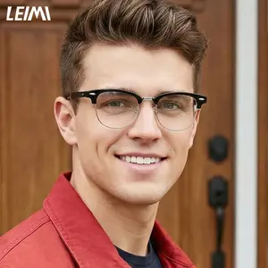 LEIMI Semi-Rimless Men's Blue Light Blocking Glasses Anti Blue Light Eyewear Frames Lightweight Comfort Fit for Men and Women Daily Use