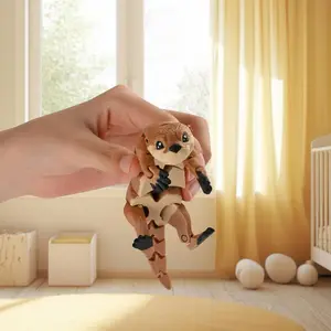 New 3D Printed Sea Otter Toys. 1-2 Piece Fully Articulated Flexible Brown Otter Stress Relief Figurines. Suitable for adults' home office desks, bookshelf decorations, handmade gifts for children and adults, birthday gifts, Easter egg basket stuffing.