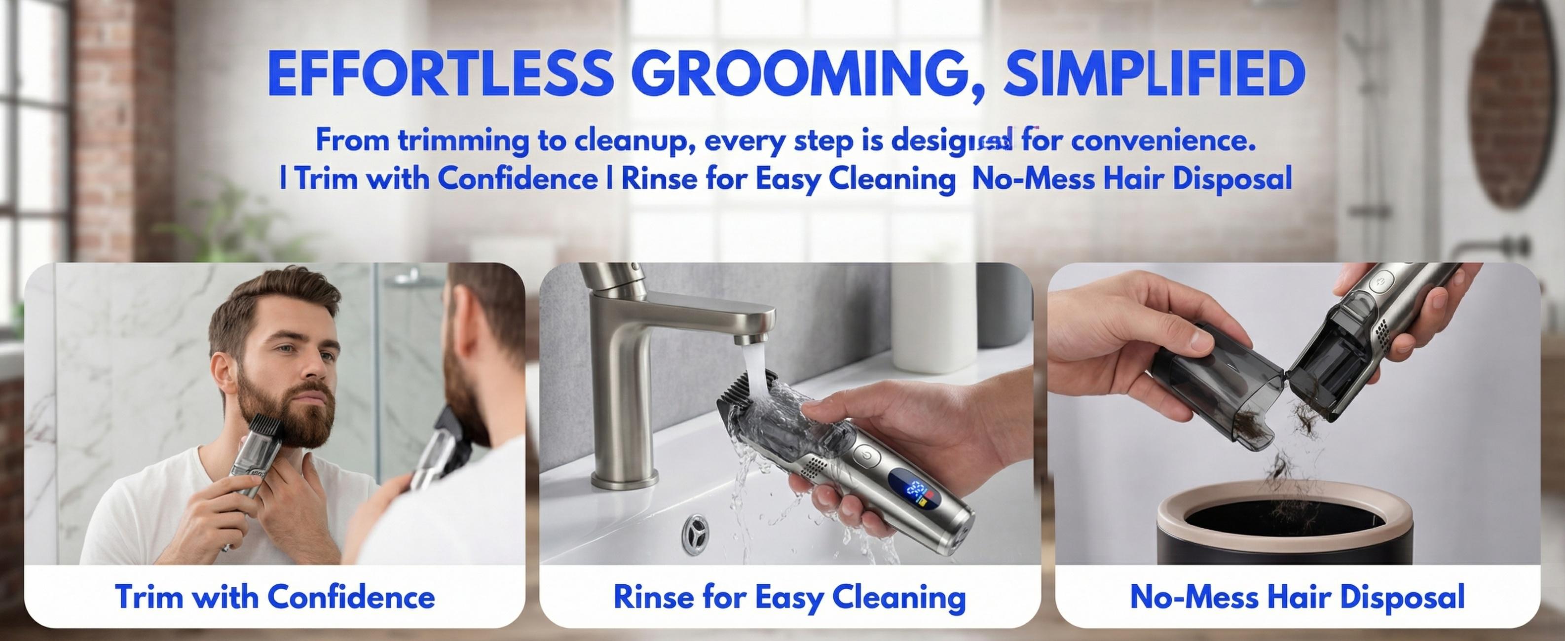 2026 Beard Trimmer for Men Vacuum Mustache Trimmer for Less Mess -IPX6 Waterproof- Rechargeable Electric Beard Cutting Kit with Adjustable Length Comb- Built-in Vacuum for Sideburns, Stubble 2026 Beard Trimmer for Men Vacuum Mustache Trimmer for Less Mess -IPX6 Waterproof- Rechargeable Electric Beard Cutting Kit with Adjustable Length Comb- Built-in Vacuum for Sideburns, Stubble