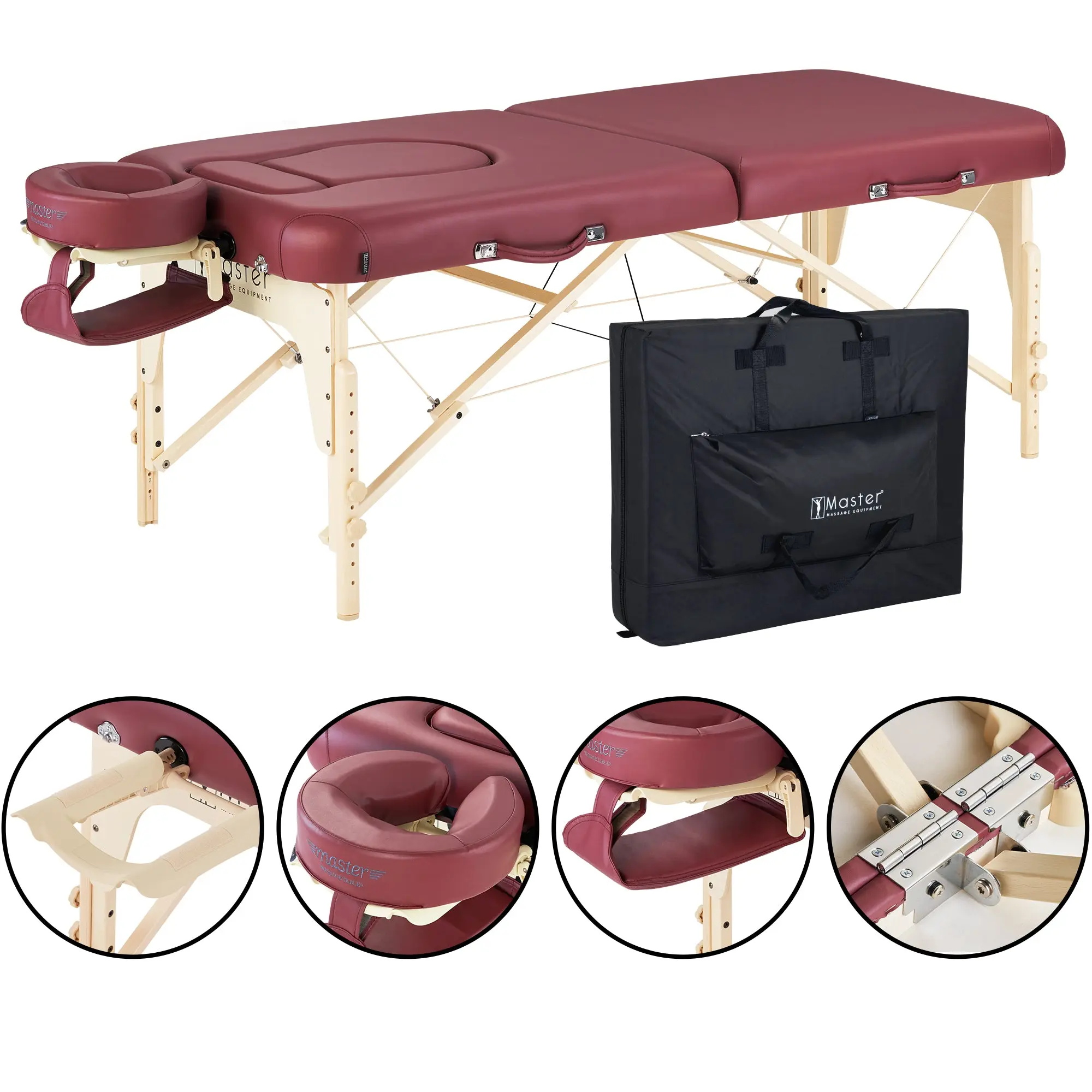 Master Massage 30” Eva Pregnancy Portable Massage Table, Burgundy Color
