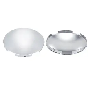 Chrome Front Hub Cap Covers for Semi Truck 8-23/32" Hub Caps, 5 Even Notched, 7/16" Lip with pre-Installed Clips Dome Metal for Semi Truck Hub Caps