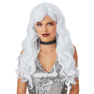 Women's Long White Wavy Wig
