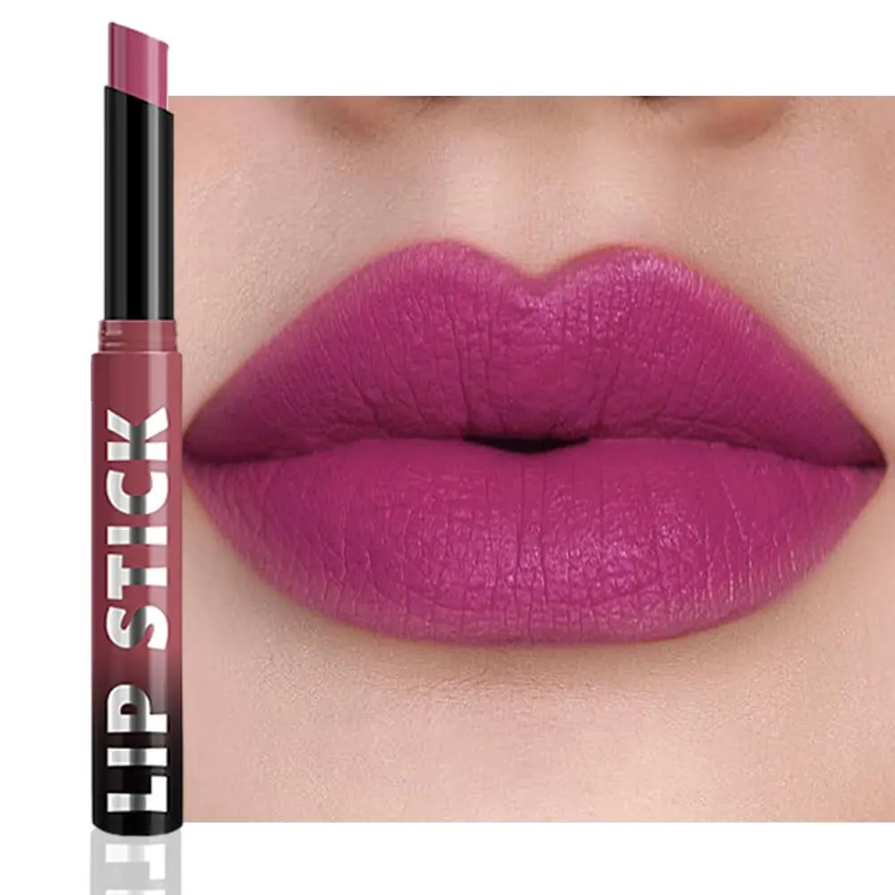 Matte Lipstick Crayon for Women, Light Purple Lip Stick Pencil 24 Hour Long Lasting Waterproof, Non-Drying Hydrating Formula Lip Gloss Makeup
