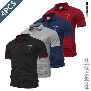 4-Pack Men’s Polo Shirts – Soft, breathable short-sleeve polo shirts with a comfortable casual fit and classic turn-down collar; suitable for work, golf, and everyday wear.