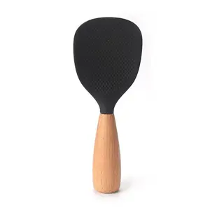 Anti-fall Design Wooden Rice Paddle Sturdy ergonomic handle durable practical kitchen utensil for daily rice scooping and home cooking-MM1