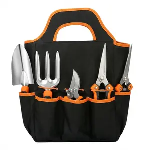 Gartden Tools, 10 Pcs Stainless Steel Garden Tools for Gardening with Non-Slip Ergonomic Handle, Garden Hand Tools with Tote Bag for Women, Men, Gift