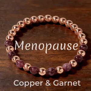 Menopause Relief Copper& Garnet Beaded Bracelet Jewelry for Women Hormone Balance