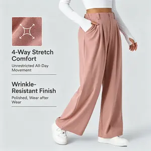 Halara Flex High Waisted Pocket Wide Leg Waffle Work Pants