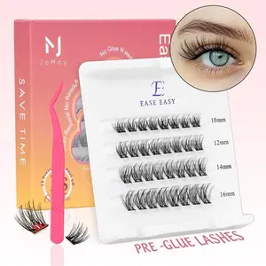 JoMay New Self-Adhesive Lashes Extension Kit V-Grip Tech DIY Lash Clusters for 24-Hr Secure Hold No Glue Needed Easy Application Girl Gifts