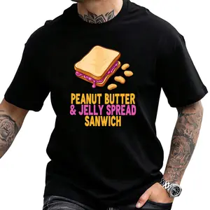 Soft & Breathable Unisex Tee Featuring Fun PB & J Sandwich Graphic Design