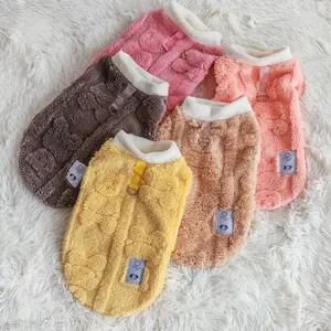Pet clothes, dog clothing, autumn and winter, pet with lew buckle clothing, teddy cat bear, comfortable cotton wool cotton jacket
