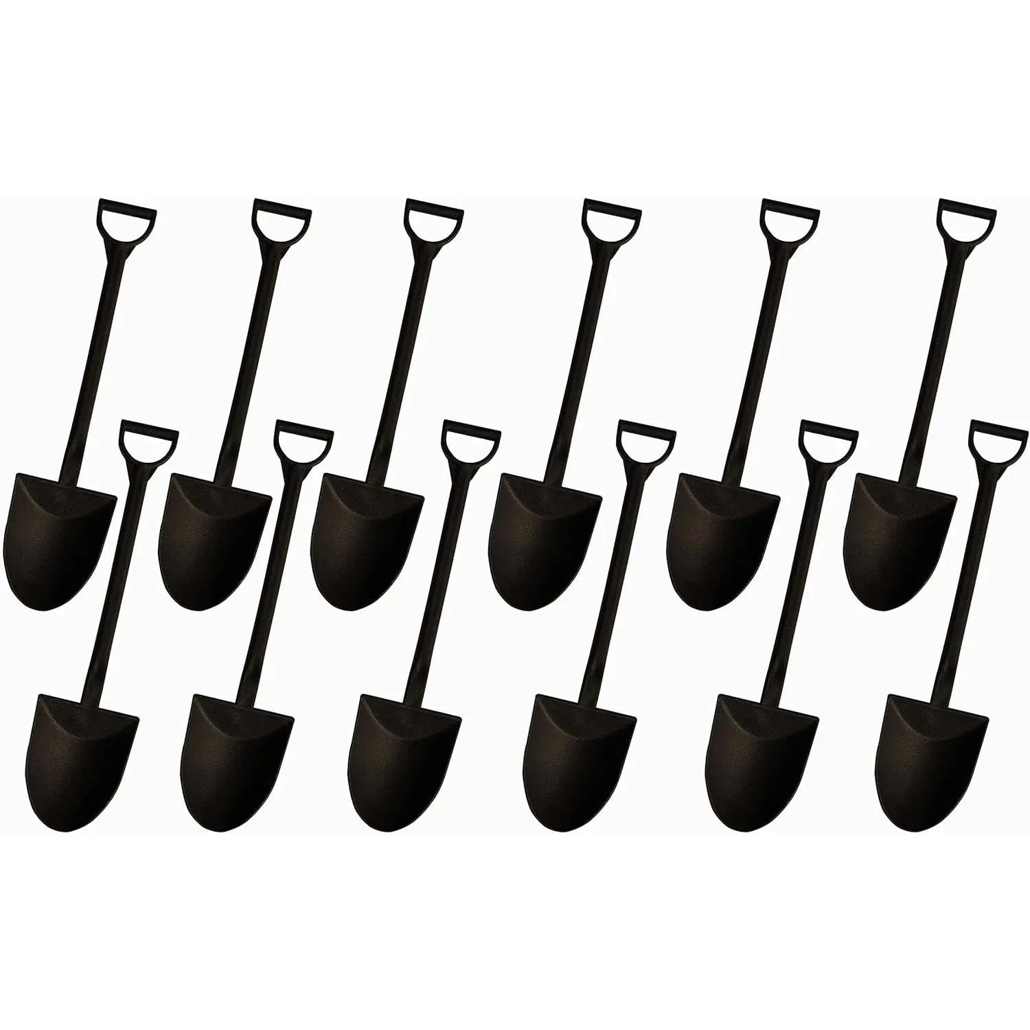 Mini Shovel Shape Spoons,Disposable Plastic Dessert Spoon,Black(100)