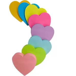 Heart Shape Sticky Notes 3x3 in, 8 Pads, 8 Color Super Cute Bright Color  Adhesive , Clean Removal, 82 Sheets/pad Self-Sticky Note Pads
