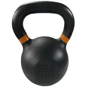 BalanceFrom Cast Iron Kettlebell, Black, 60 lbs