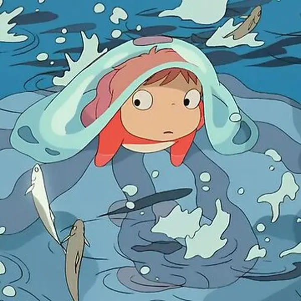 Ponyo Vinyl Sticker, Kawaii Anime Lover Decal, Cute Studio Ghibli Inspired Sticker, Laptop Water Bottle Decal