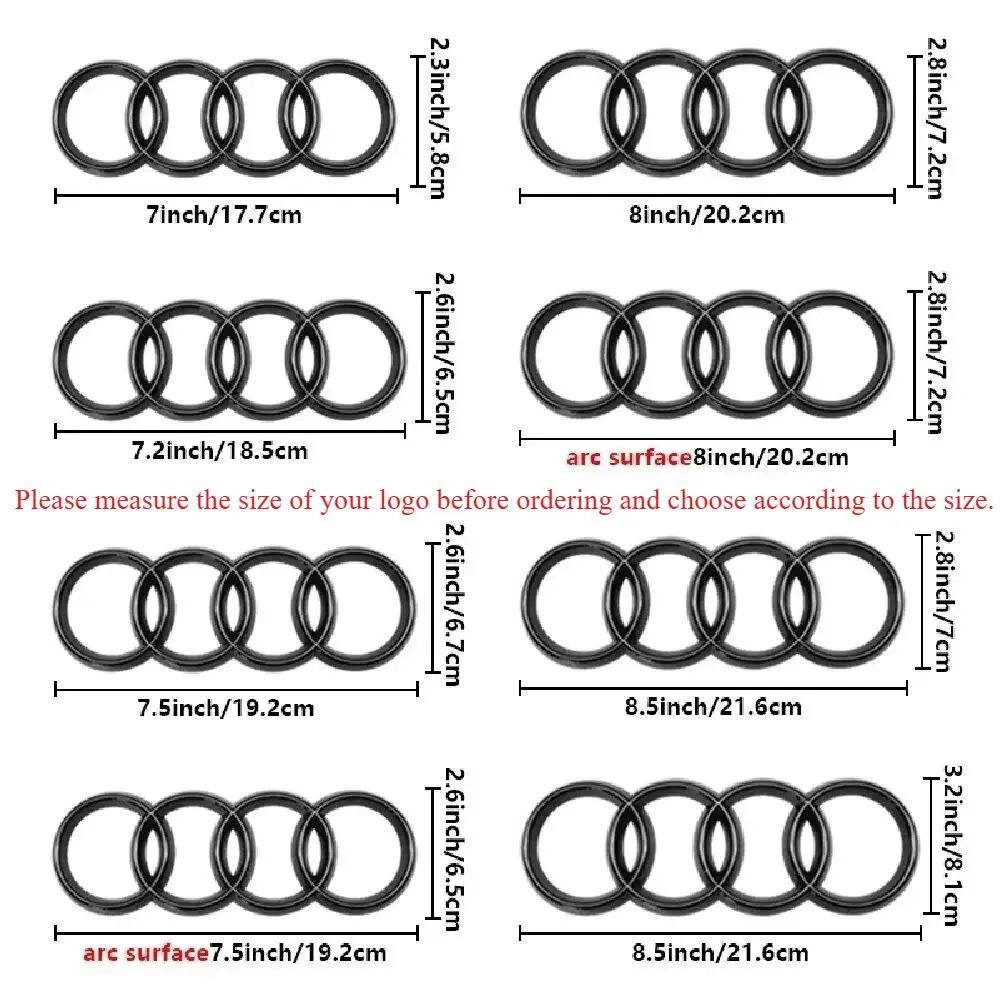 2026 New Automobile ABS four-ring badge replacement for Audi four-ring auto parts/multiple sizes available.