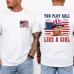 You Play Ball Like A Girl 4th of July Shirt, Ham Porter The Sandlot Quotes T-Shirt, Vintage Baseball Fan Tee, USA Patriotic TShirt, MADE IN USA