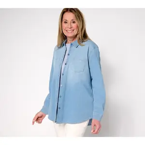 Martha Stewart Signature Button-Front Indigo Denim Shirt