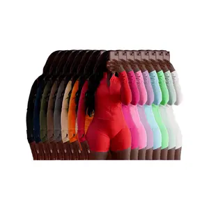 2026 Hot Selling Spring Summer New Style European American Sports Casual Tight Fitting Long Sleeve Shorts Two Piece Set