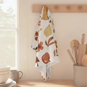 Kitchen Towel Set, Autumn Tea Towel, Thanksgiving Dish Towel, Cute Fall Decor, Holiday Kitchen Linens