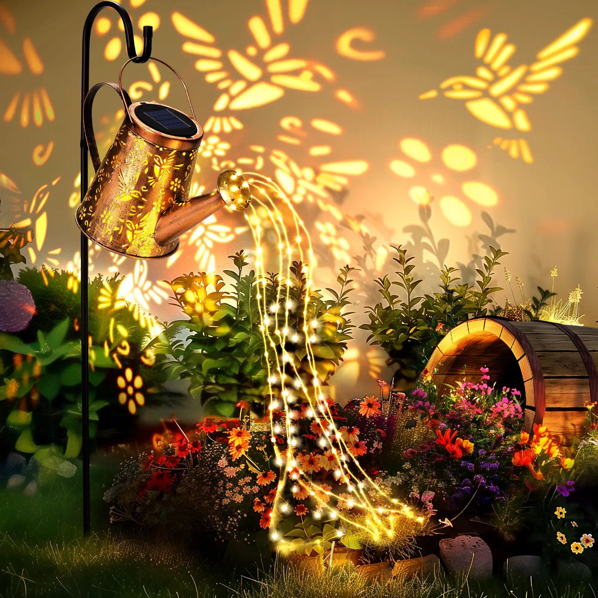 Solar Lights Outdoor Garden Decor, Large Lanterns Watering Can Lights Gardening Gifts for Mom Women Grandma Birthday, Hanging Lights Outdoor Decoration for Yard Porch Patio Backyard
