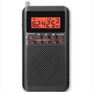 NOAA Weather AM FM Portable Radio Operated by 2   with Stereo Earphone,Digital  Clock Sleep Timer, Reception,Built in Speaker  Sound Quality,Luminous Button Design(Black)