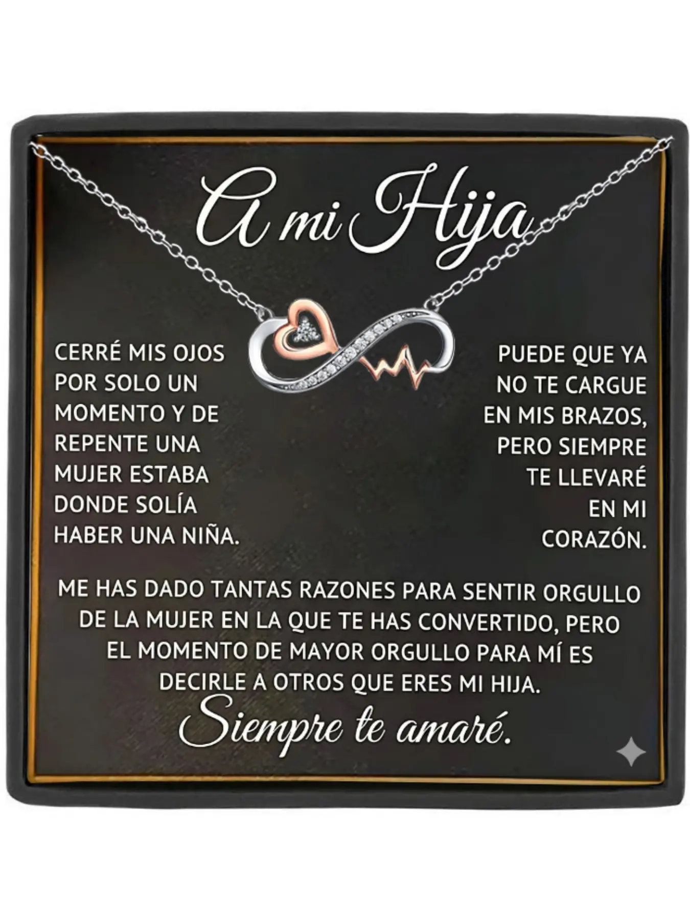 To My Daughter Forever Love Infinity Heartbeat Necklace with Card and Gift Box Birthday/Graduation/Meaningful Jewelry for Life’s Milestones