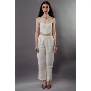 KIANA TOP in TAN SEERSUCKER