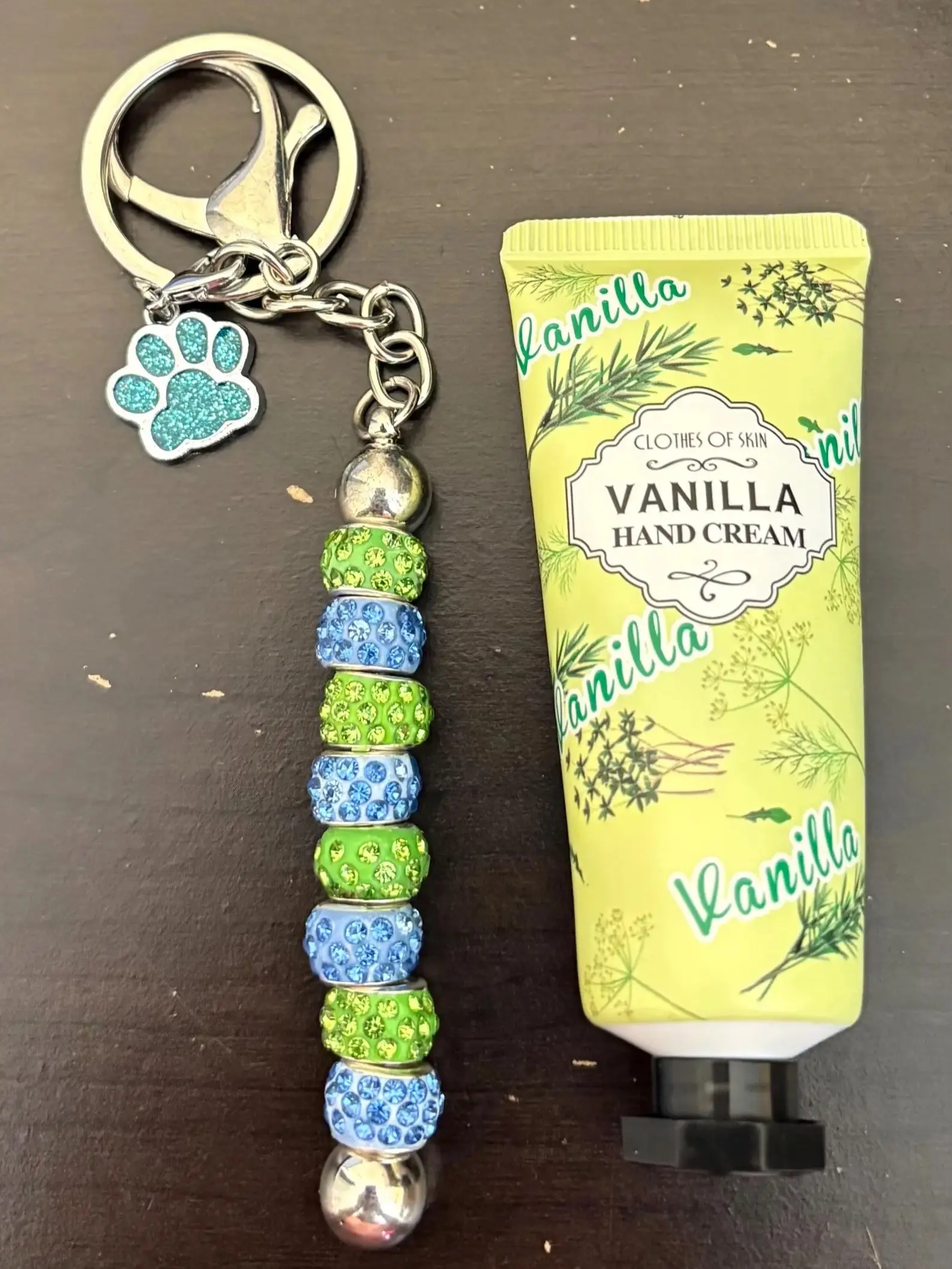 Paw Print Charm Keychain + Lotion Gift Set | Pet Lover Gift | Cute Self Care Gift