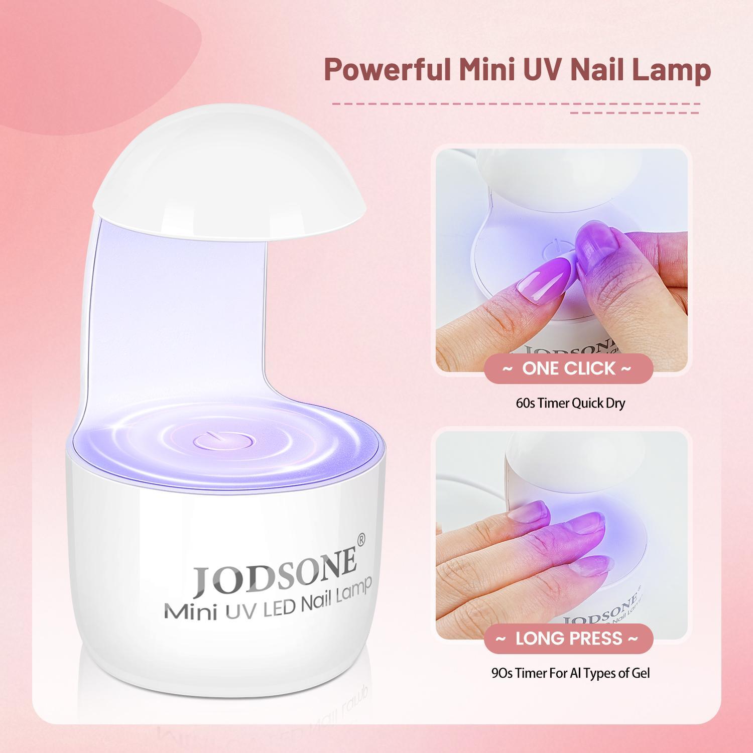 JODSONE 144pcs New Upgrade French Gel Nail Tips Kit French Tip Press on Nails Soft Fack Nail Tips Gel Nail Glue,Builder Gel,Top Coat,Nail Lamp All Included for Nail Art Easy DIY