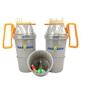 QUICK BAITER-Ultimate All-in-one Bait Container! Featuring a Bait and Tackle Carrier, Built-in Cricket Dispenser, Minnow Scoop, and a Quick Baiting Chamber. Designed to Prevent Spills and Make Baiting Fast and Hassle-Free!