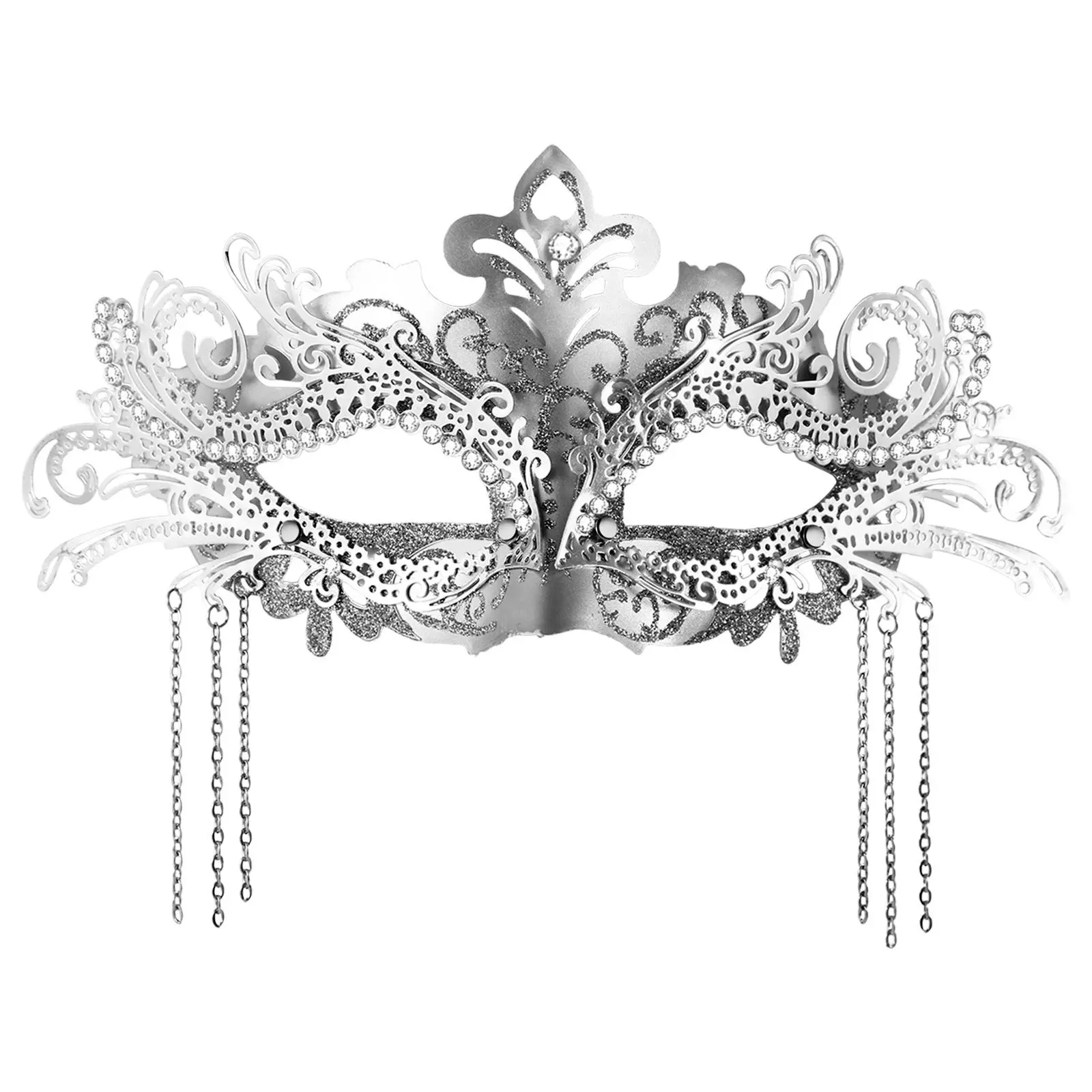 OIDEA Women's Lightweight Venetian Masquerade Mask - Metal Filigree, Rhinestone, Diamond Chain, Plastic Light-Up Festive Party Accessory for Christmas, Halloween, Accessories