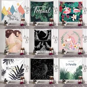 Unicorn online celebrity background tapestry in digital printing on polyester material, suitable for living room, bedroom, dormitory, room, and party.