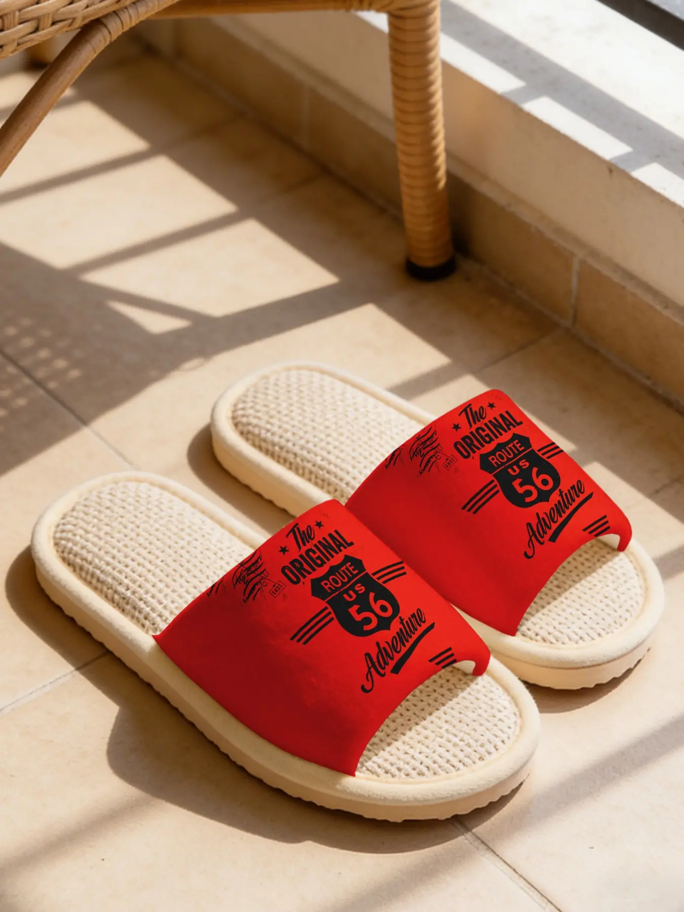 Vintage Home Slippers Set, Soft Anti-Slip Silent Sole, Unisex All-Season Casual Textile Shoes, Comfortable Indoor Footwear